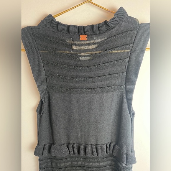Knitz for Love & Lemons Ruffle Mesh Sleeveless Black Dress Small - Picture 8 of 12